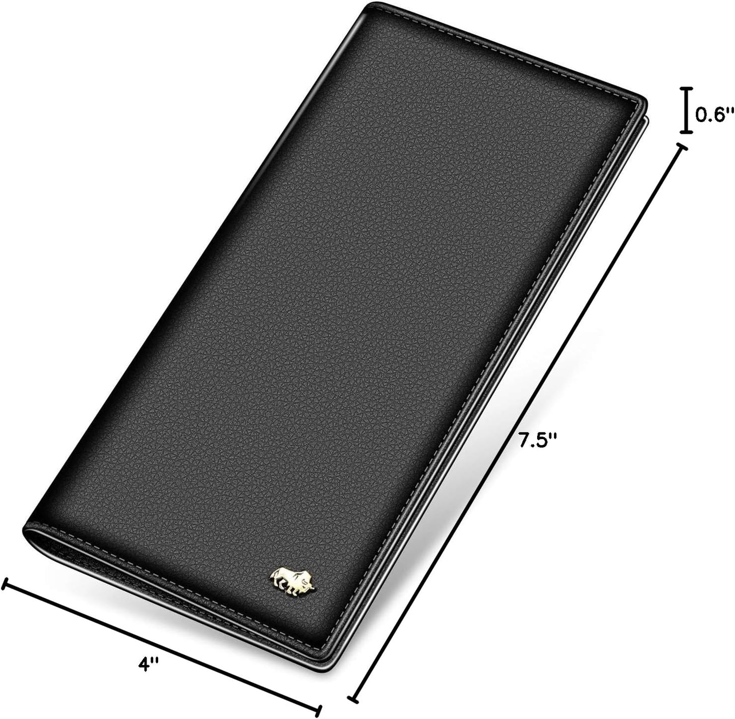 RFID Bifold Wallets Slim Credit Card Wallet Real Leather Mens Long Wallet with Zipper Coin Pocket