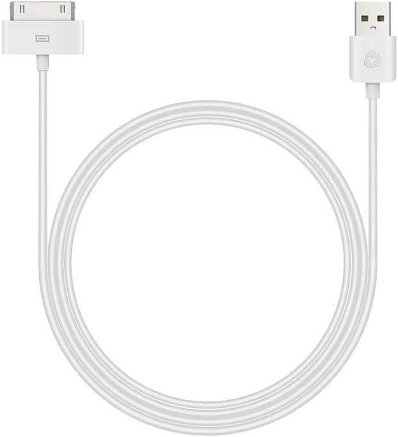 Certified 6 Feet 30 Pin USB Charging Cable with 5W USB Power Adapter for Iphone 4/4S, Iphone 3G/3GS, Ipad 1/2/3, Ipod Touch 1/2/3/4 (2 Pack)