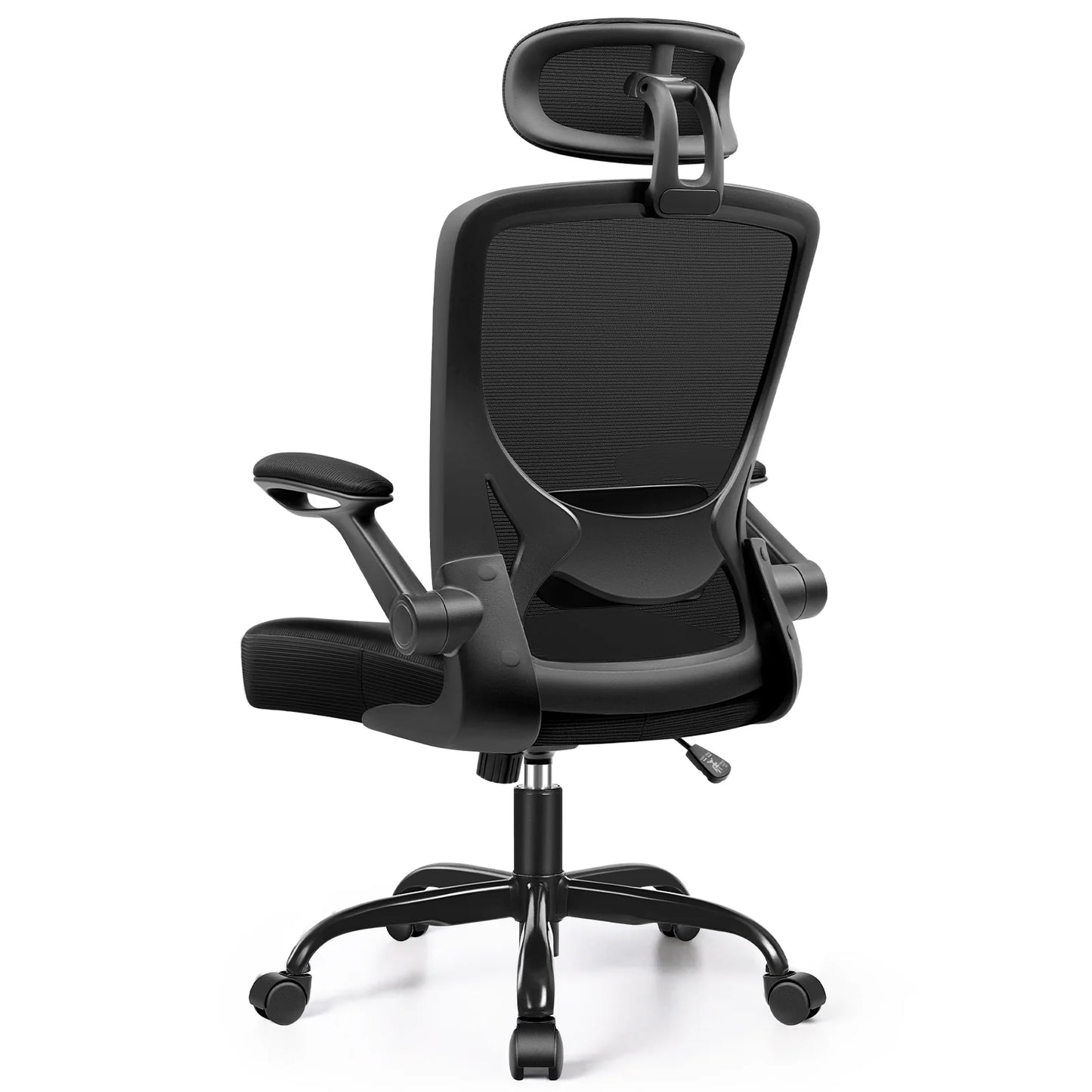 Office Chair Ergonomic Desk Chair, High Back Office Chair with Headrest, Big and Tall Comfy Home Office Desk Chair Lumbar Support Breathable Mesh Office Chair, Black