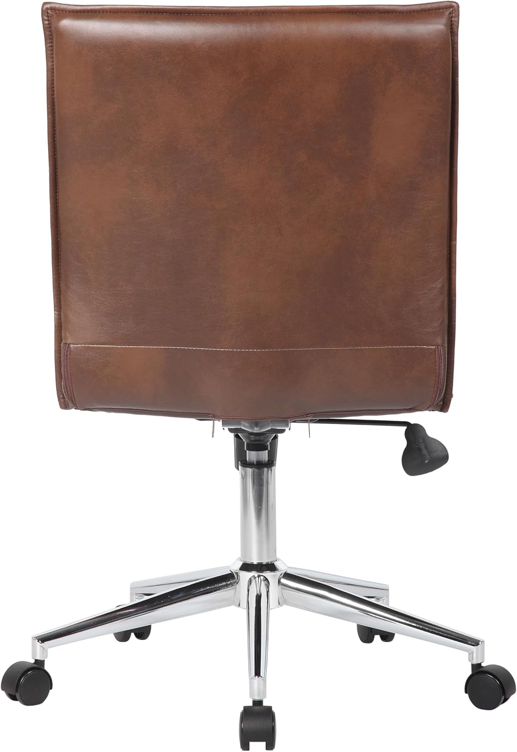 Modern Vinyl Armless Hospitality Office Chair, Brown