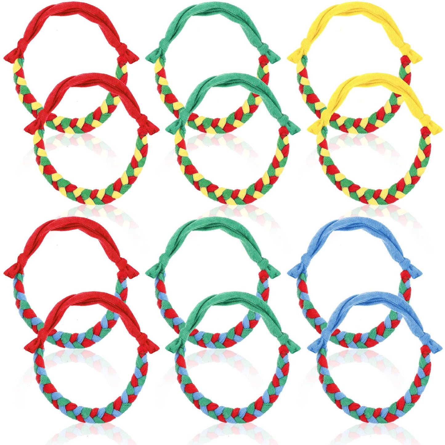 12 Pieces Fabric Chew Necklaces for Sensory Kids Fabric Necklaces Soft and Absorbent Terry Cloth Chewy Necklace Absorbent Alternative to Chewing Clothing for Boys Girls Blue Green Yellow