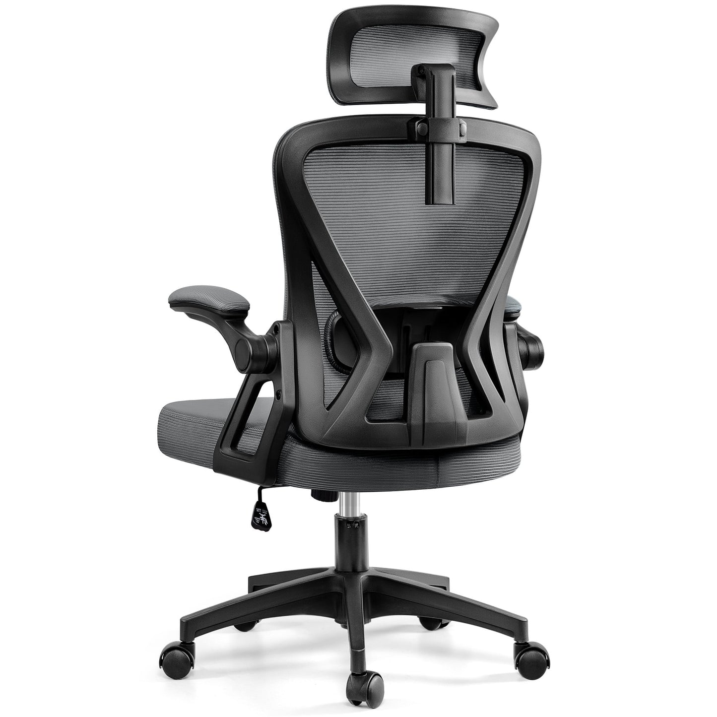 Ergonomic Office Chair, High Back Mesh Office Desk Chair with Headrest 500LBS, Executive Office Chair with Adjustable Aremrest, Home Office Swivel Desk Chair for Home Office, Dark Gray