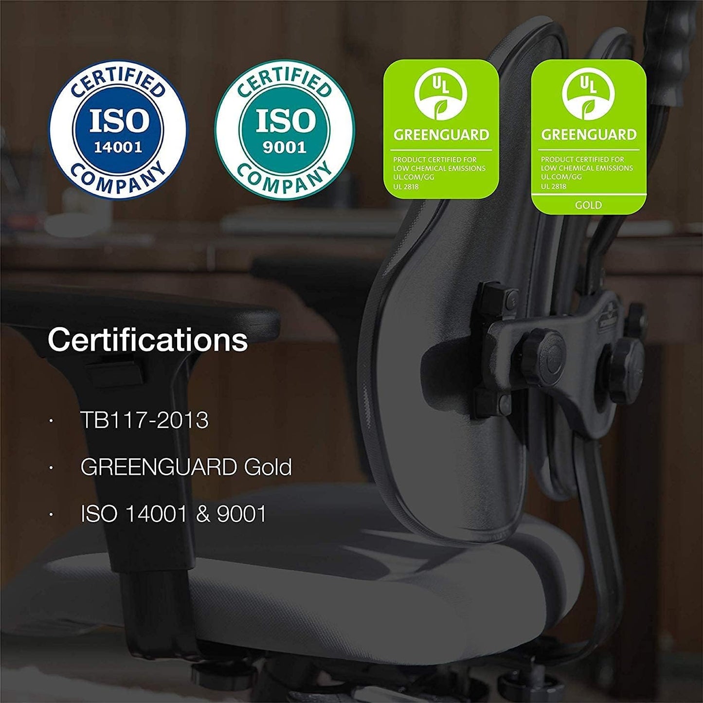 Gold Home Office Desk Chairs - Office Chair for Lower Back Pain, Ergonomic Office Chair, Adjustable Chair, Multi-Tilt, Tilt Lock, Triple Y Base, Greenguard Certified (Knit Blue)