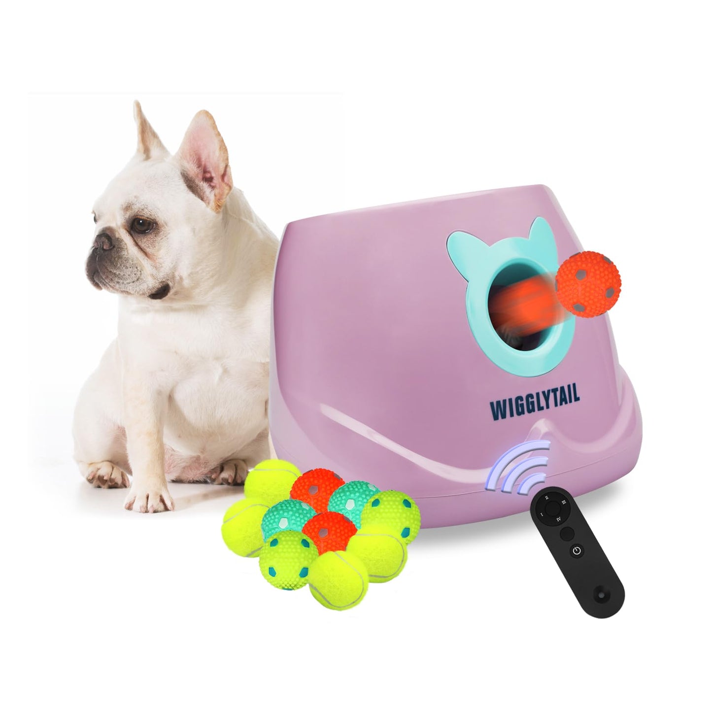 Automatic Dog Ball Launcher Dog Ball Fetch Machine with Remote Control Auto Ball Thrower for Small Dogs and Puppies Dog Self Playing Toys Indoor and Outdoor Interactive Toys with 10 Balls