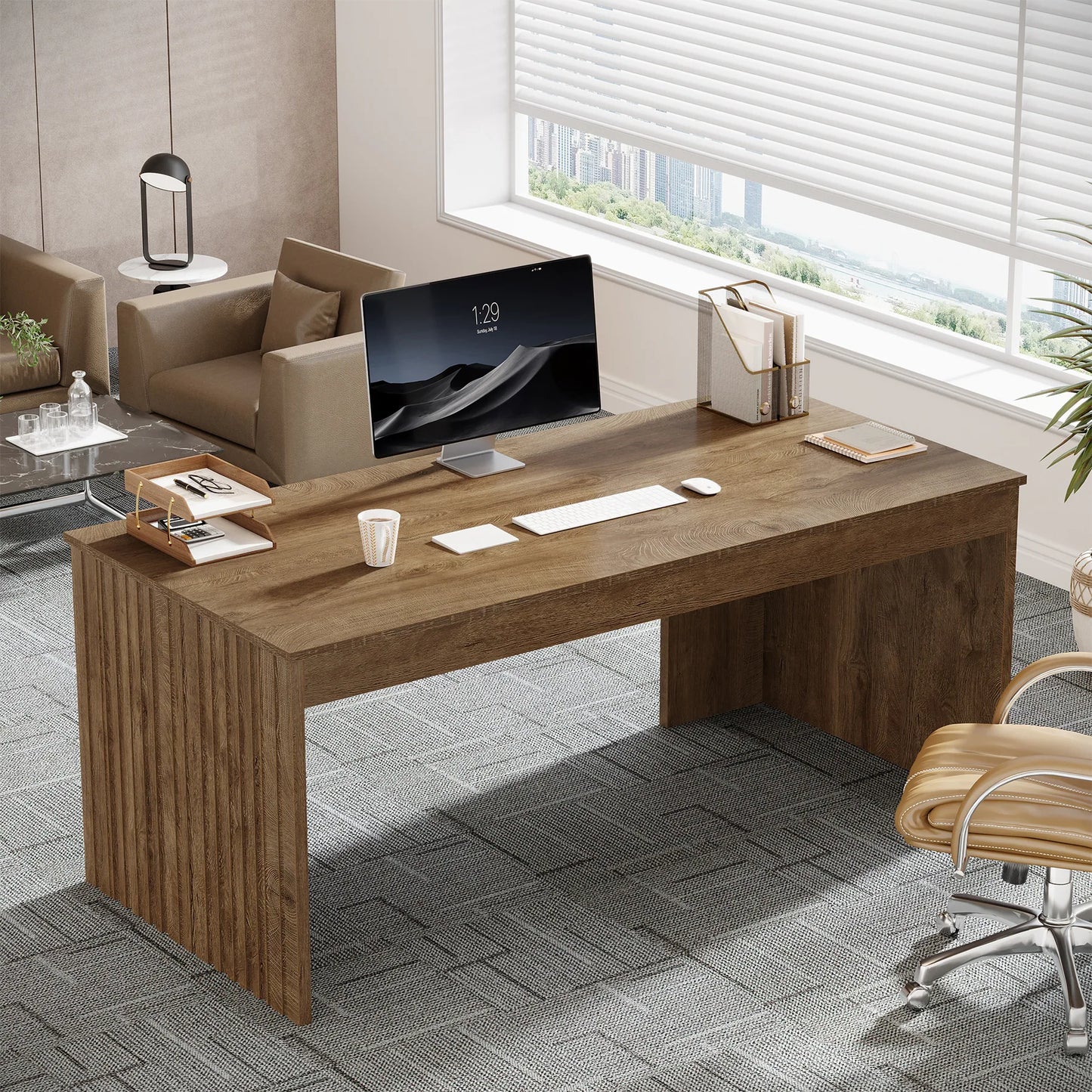 63 Inch Large Office Computer Desk for Home Office
