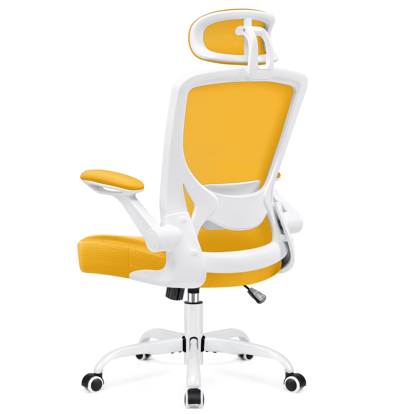 Office Chair Ergonomic Desk Chair, High Back Office Chair with Headrest, Big and Tall Comfy Home Office Desk Chair Lumbar Support Breathable Mesh Office Chair, Yellow
