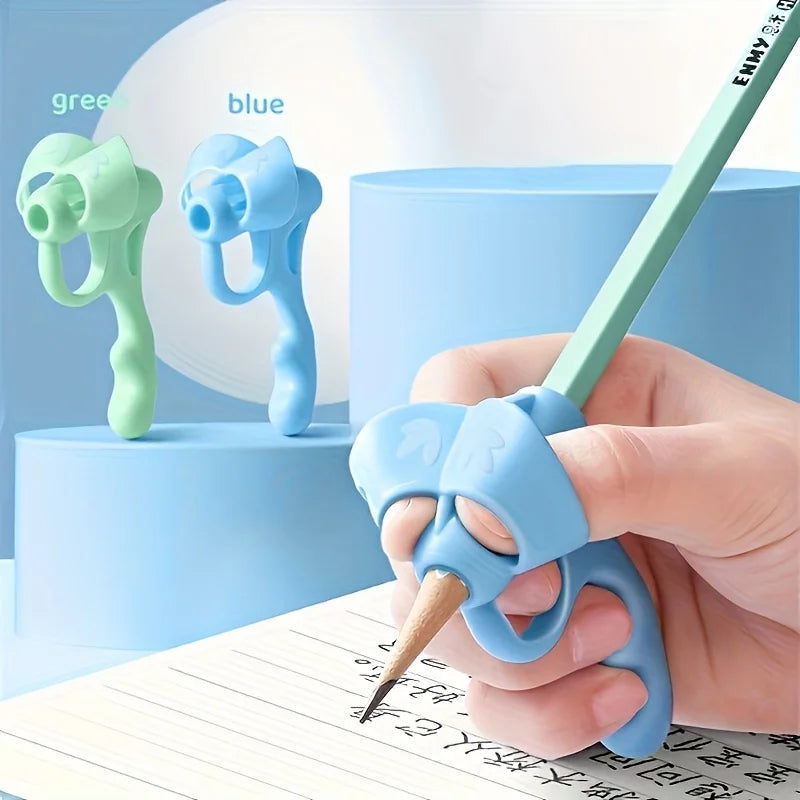 Silicone Pen Grip Correctors -Handwriting Practice Aid with Soft Rubber Pencil Holders,For Improved Posture & Error Correction