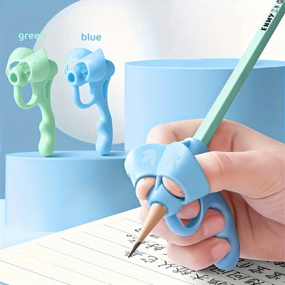 Silicone Pen Grip Correctors -Handwriting Practice Aid with Soft Rubber Pencil Holders,For Improved Posture & Error Correction