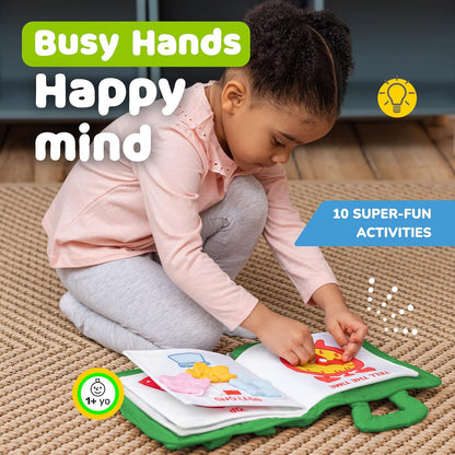Plane Toys for Toddlers 1-3, Long Flight Must Haves, Quiet Busy Book for 1 Year Old, Airplane Toddler Travel Toys, No Noise Activity Book, All Parts Attached, Gift for Girls & Boys