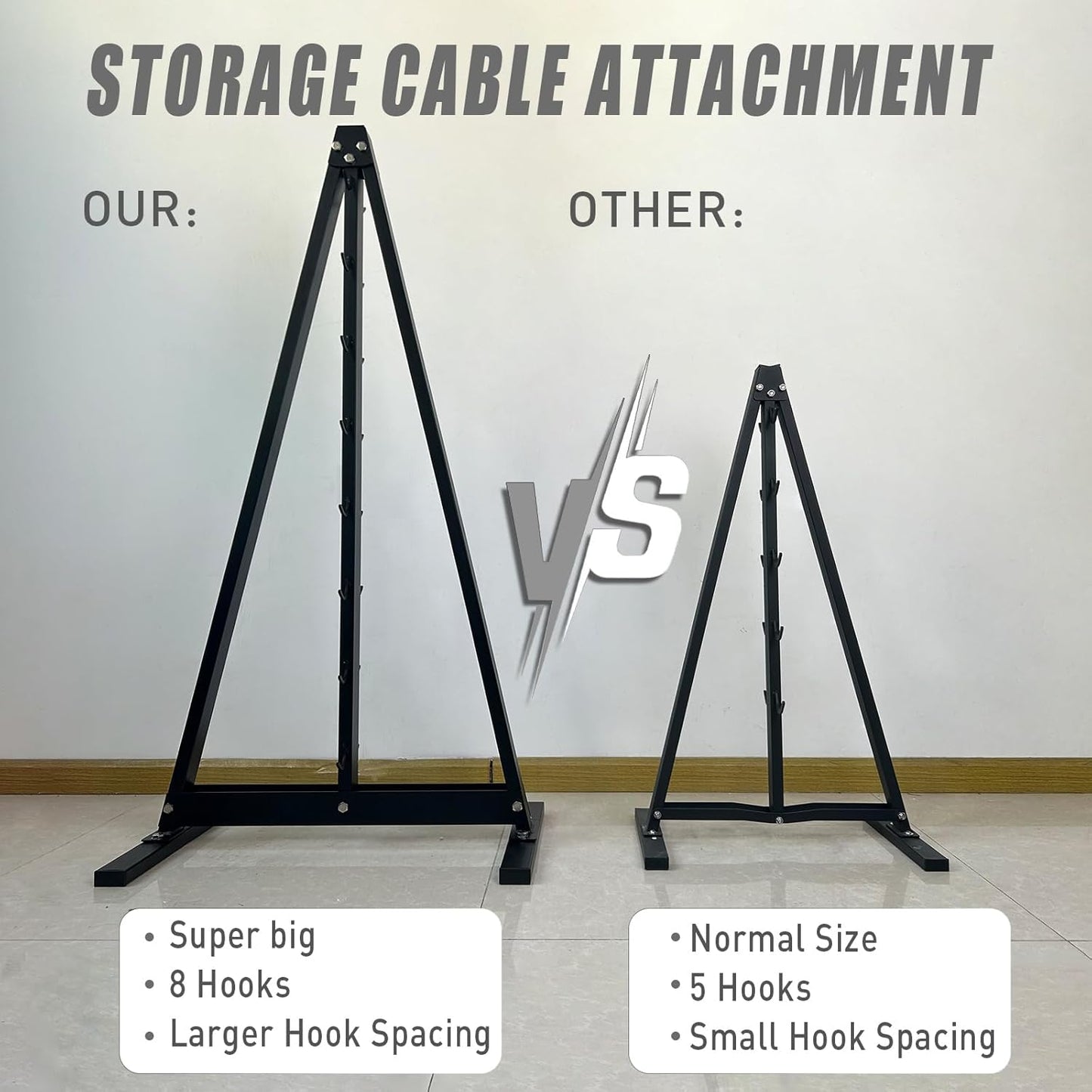 Lat Pull down Bar Gym Accessory Rack, Lat Pulldown Attachments Cable Attachment Storage Rack for Mag Grip - Home Gym Fitness Heavy Duty A-Frame Stand