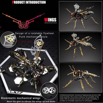 3D Metal Puzzles for Adults Mechanical Wasp Model Kits Building Blocks the Northern Giant Hornet Difficult DIY Assembly for Men