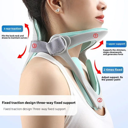 Adjustable Cervical Traction Device Posture Corrector Cervical Collar Neck Braces Support Stretcher Spine Protector Pain Relief