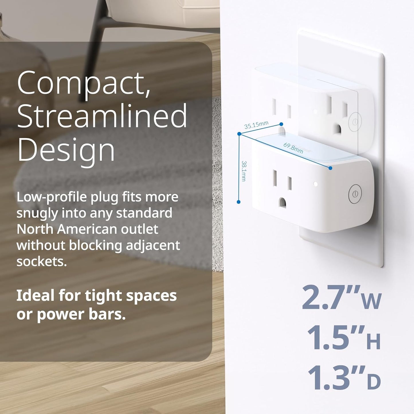 PM-01M Wi-Fi Smart Plug, Aquila PRO AI & Matter Supported, Compact Design, 15A/1800W Max, Energy Monitoring, Easy Bluetooth Setup, Works with Alexa & Google Home, Flame-Retardant, UL Certified