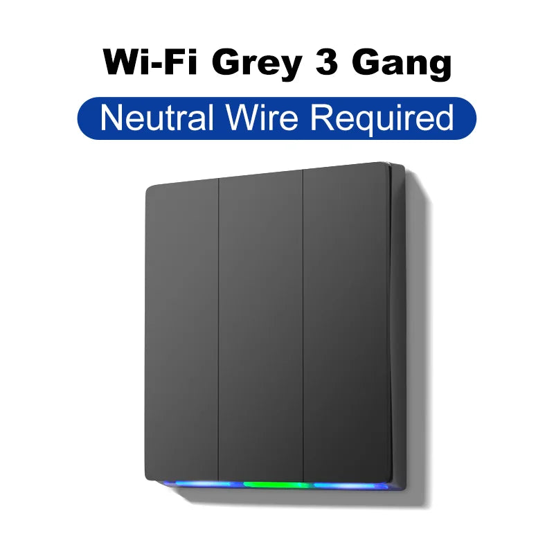 Tuya Smart Zigbee Wall Switch Wifi Smart Button Light Switch 1/2/3/4 Gang No Capacitor Needed Works with Alexa Hey Google