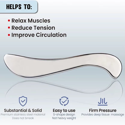Gua Sha Stainless Steel Massage Tools Muscle Scraper Tool, Physiotherapy Tools, Muscle Gua Sha Tools Body Relaxation
