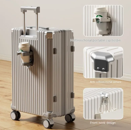 Leather Trolley Luggage Case