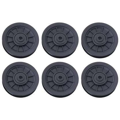 Pulley Wheel for Gym Equipment，90mm/3.5" Nylon Bearing Pulley， Wheel Replace for Gym Equipment Part Cable，Universal Wearproof Abration Bearing (6 pcs)，gym equipment and garage door pulley system