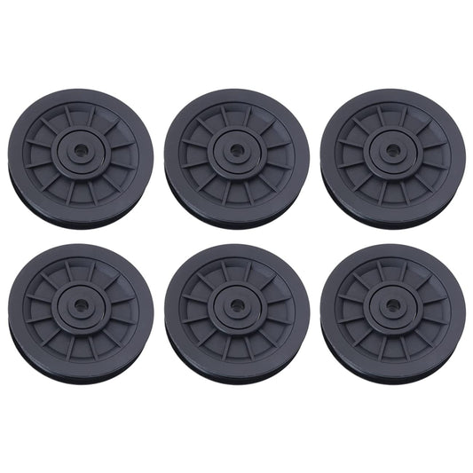 Pulley Wheel for Gym Equipment，90mm/3.5" Nylon Bearing Pulley， Wheel Replace for Gym Equipment Part Cable，Universal Wearproof Abration Bearing (6 pcs)，gym equipment and garage door pulley system