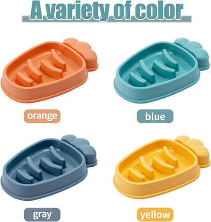 Slow Feeder Dog Bowls,Dog Food Bowls Slow Feeder Cat Bowl Anti-Gulping Pet Slower Food Feeding Dishes Non Slip Puzzle Bowl for Small Medium Breed Dogs (Yellow-Carrot)