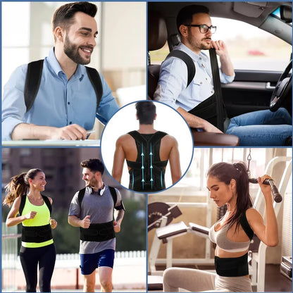 Posture Corrector for Women and Men, Back Brace Adjustable & Comfy, Support Straightener for Back, Neck, Clavicle and Shoulder