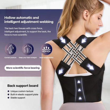 2.0 Upgraded Back Brace Posture Corrector for Women & Men – Adjustable Back Brace for Scoliosis, Hunchback, Back Pain Relief & Posture Support Large