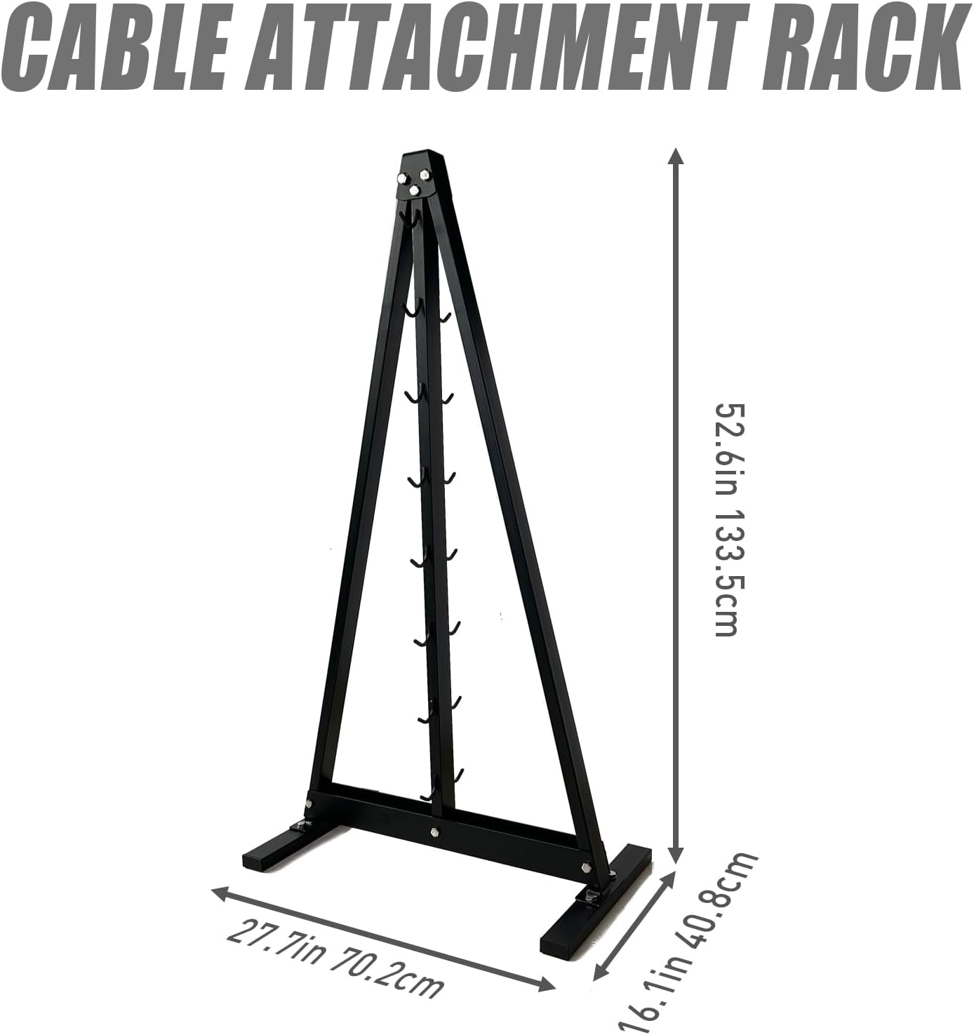 Lat Pull down Bar Gym Accessory Rack, Lat Pulldown Attachments Cable Attachment Storage Rack for Mag Grip - Home Gym Fitness Heavy Duty A-Frame Stand