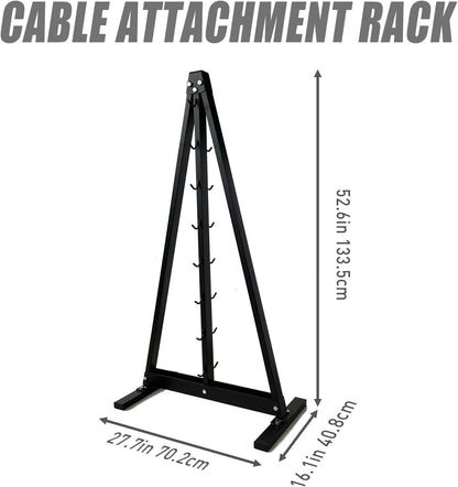 Lat Pull down Bar Gym Accessory Rack, Lat Pulldown Attachments Cable Attachment Storage Rack for Mag Grip - Home Gym Fitness Heavy Duty A-Frame Stand