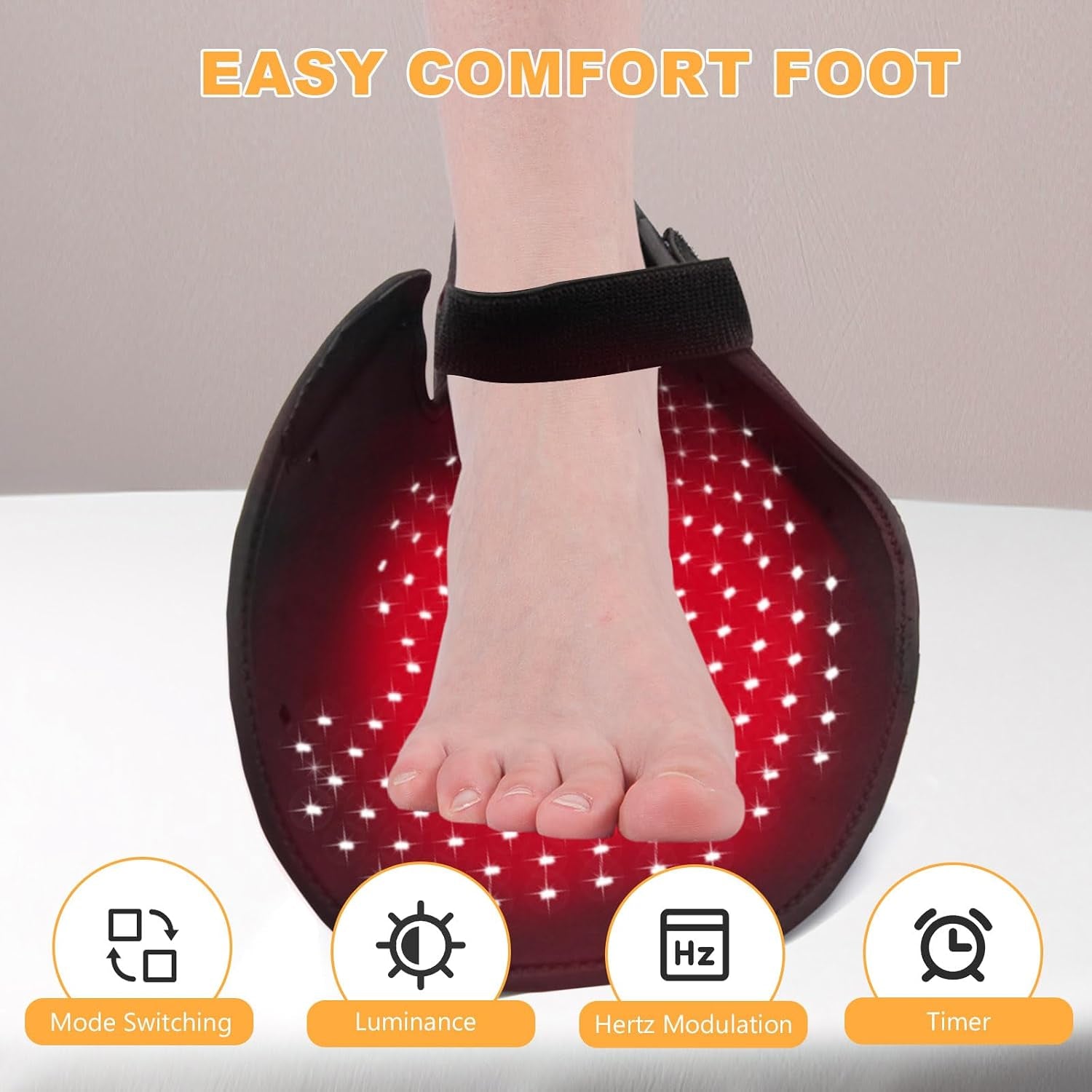 Red Light Therapy Shoe,Red Infrared Light Therapy for Feet,660Nm&850Nm near Infrared Light Boots(Dark Black) (For Feet)