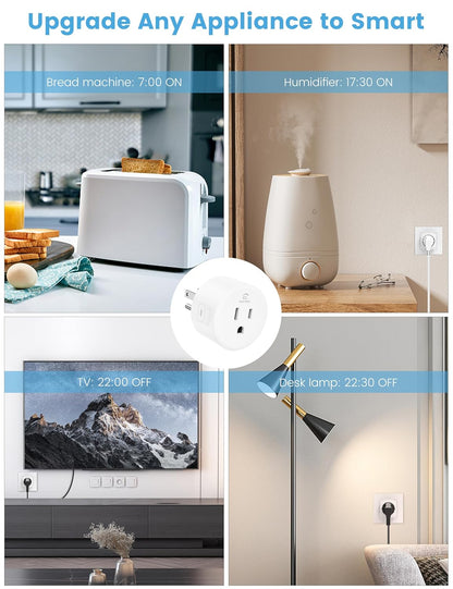Smart Plug 5Ghz& 2.4Ghz, 15A Wifi Smart Outlet Compatible with Alexa & Google Home, Smart Home Wifi Plug with Remote Control, Timer Outlet with Schedule, 4 Packs