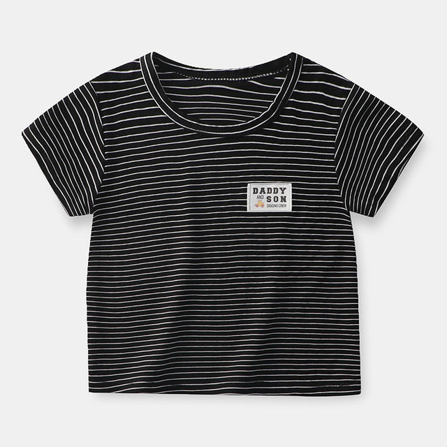 Boys and Girls Stripe Short Sleeve T-shirt Kids Clothing