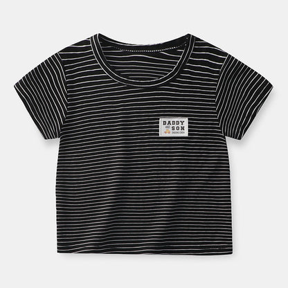 Boys and Girls Stripe Short Sleeve T-shirt Kids Clothing