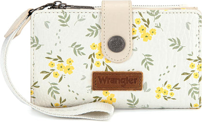 X Wrangler Small Wallet Women, Wristlet Rfid Blocking Wallets Large Capacity Bifold Wallet with Coin Pocket