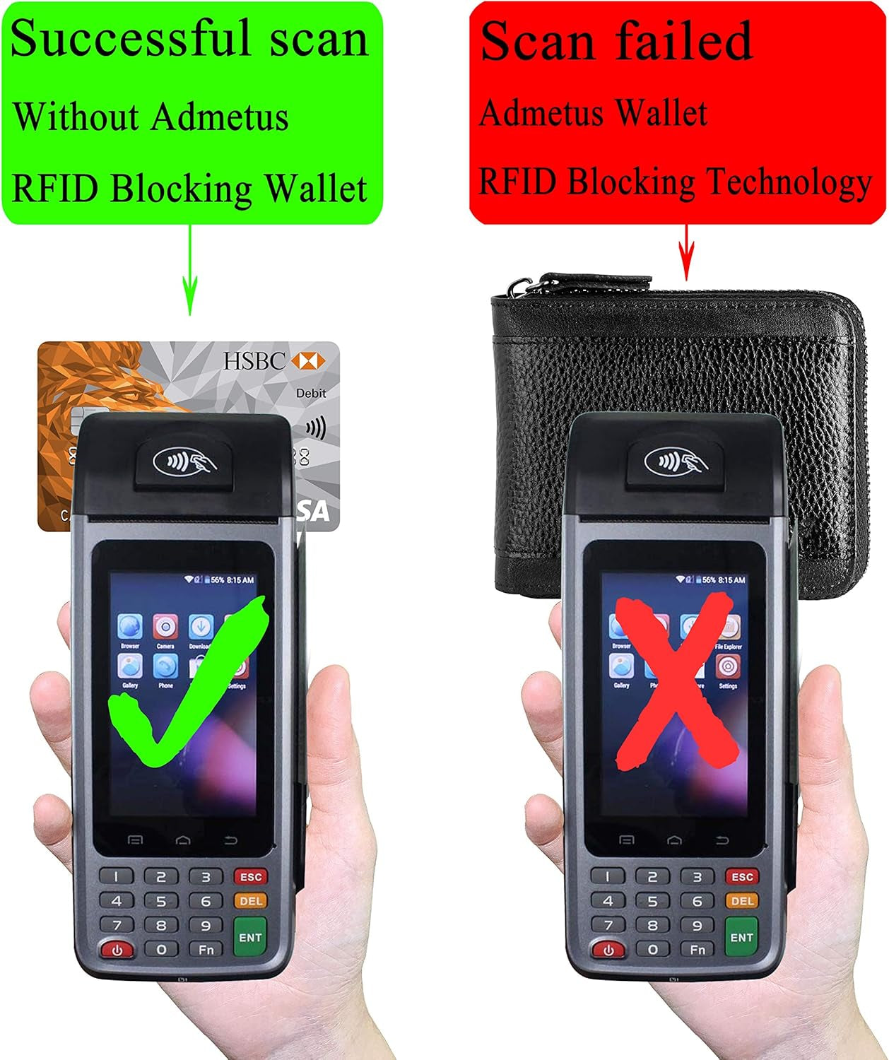 Mens RFID Blocking Wallets Zipper Leather Wallet for Men Bifold RFID Card Holder