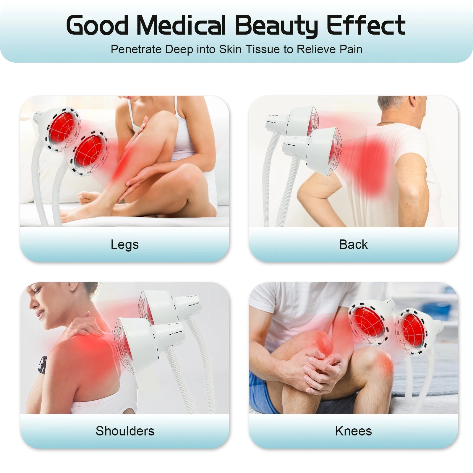 Far Infrared Light Therapy Lamp 275W Red Light Therapy Heat Lamp for Pain Relief 360° Rotatable Adjustable Light Therapy Tool