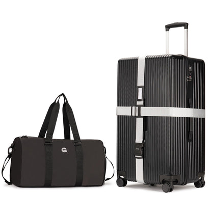 PRIMICIA ginzatravel Suitcase 28 inch suitcase with wheel & Travel Bag & Suitcase Strap Scratch resistant texture Lightweight PC material TSA lock (Star Silver (combination))