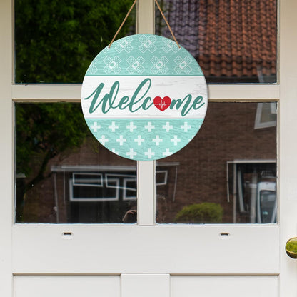 Nurse Doctor Office Welcome Sign, School Nurse Welcome Office Door Hanging Sign Decoration Nurse Office Decor for Work