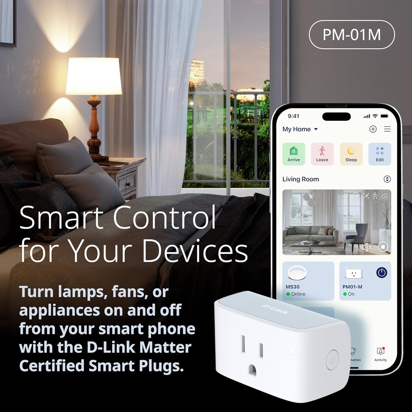 PM-01M Wi-Fi Smart Plug, Aquila PRO AI & Matter Supported, Compact Design, 15A/1800W Max, Energy Monitoring, Easy Bluetooth Setup, Works with Alexa & Google Home, Flame-Retardant, UL Certified