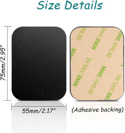 Mount Metal Plate with Adhesive for Magnetic Phone Car Mount Holder, 20 Pack Universal Replacement Metal Plates Black Rectangular Iron Stickers Steel Sheets Compatible with Magnetic Mounts, 75X55 Mm