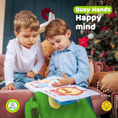 Plane Toys for Toddlers 1-3, Long Flight Must Haves, Quiet Busy Book for 1 Year Old, Airplane Toddler Travel Toys, No Noise Activity Book, All Parts Attached, Gift for Girls & Boys