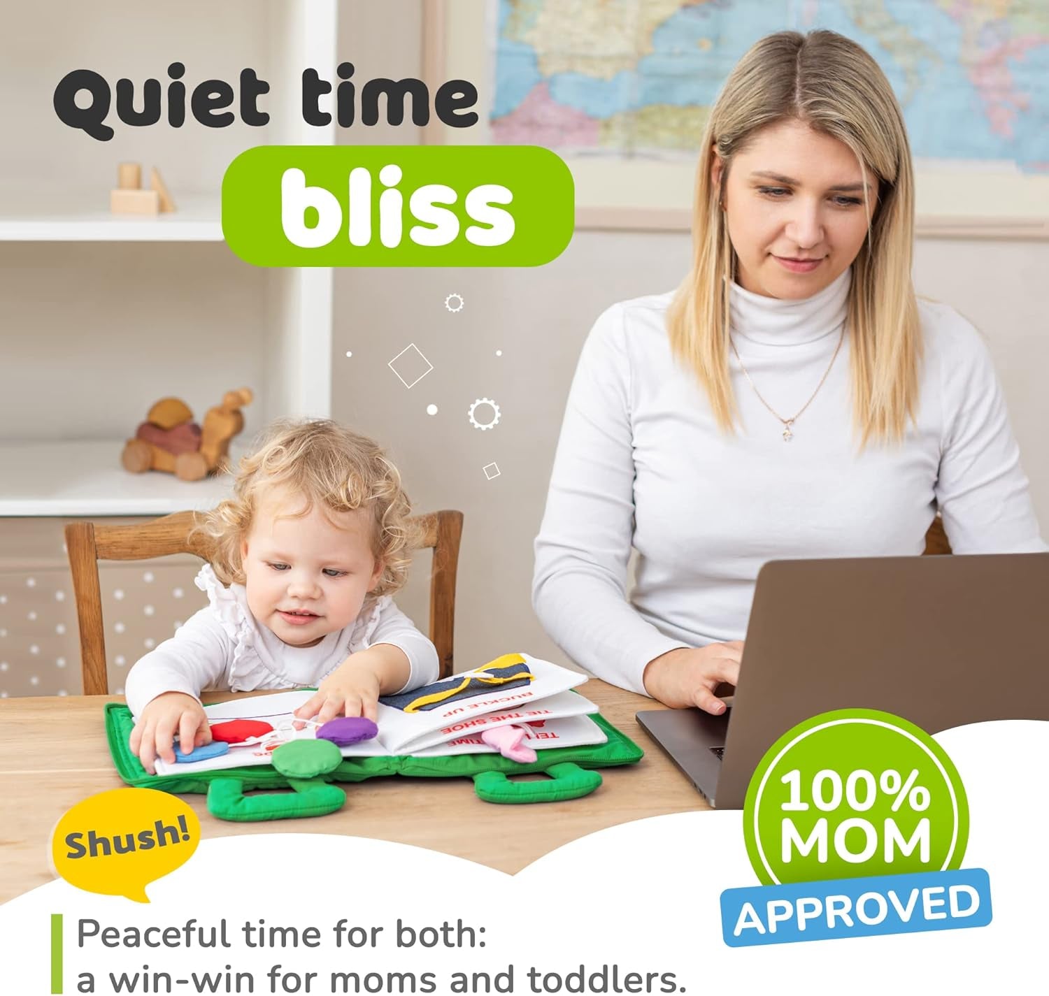 Plane Toys for Toddlers 1-3, Long Flight Must Haves, Quiet Busy Book for 1 Year Old, Airplane Toddler Travel Toys, No Noise Activity Book, All Parts Attached, Gift for Girls & Boys
