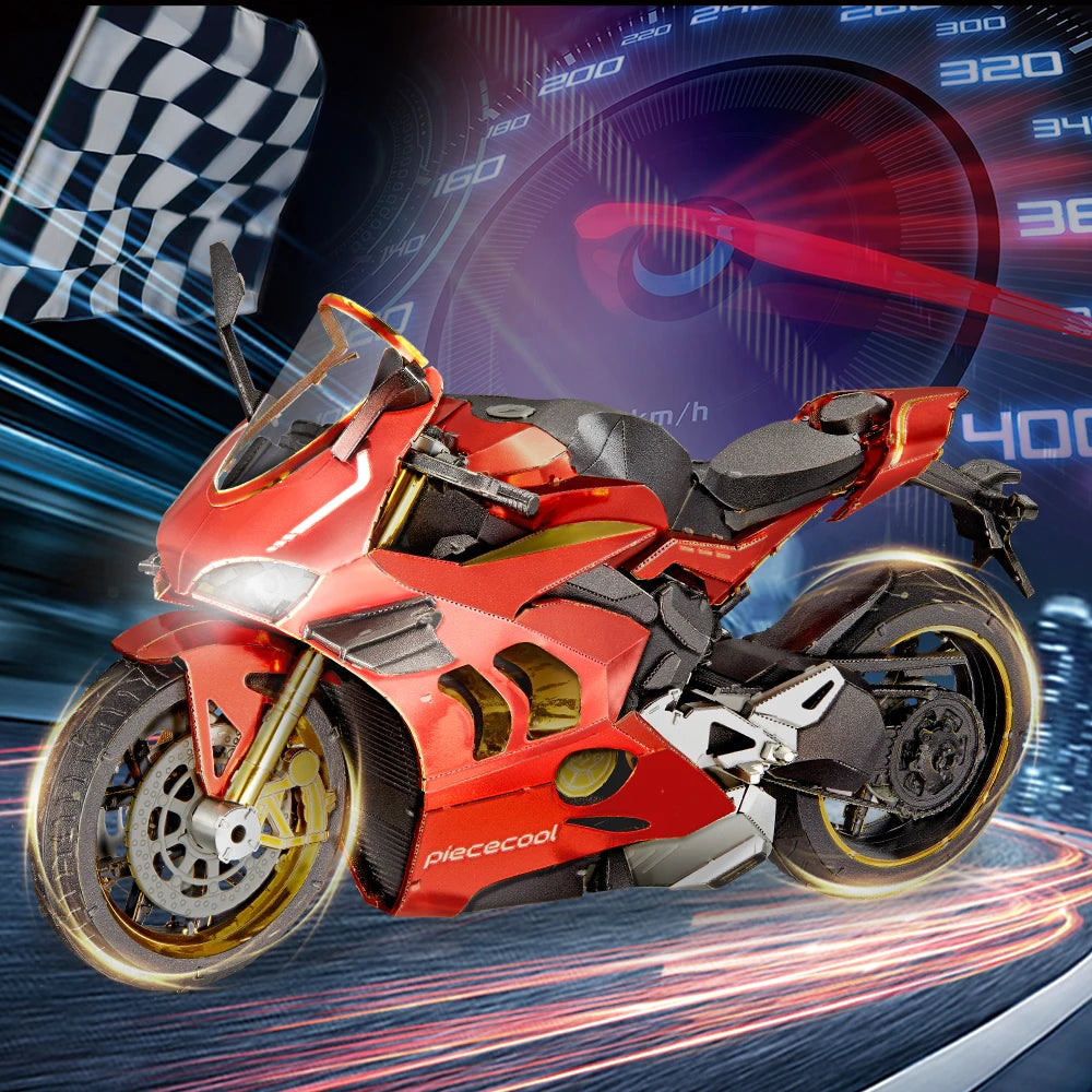 3D Metal Puzzles Gifts Motorcycle III Assembly Model Kits DIY Toys for Teens Jigsaw 218Pcs