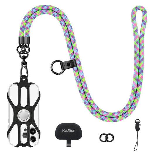Kaptron Universal Cell Phone Lanyard: Adjustable Crossbody Cell Phone Strap with Silicone Phone Holder and Phone Tethers