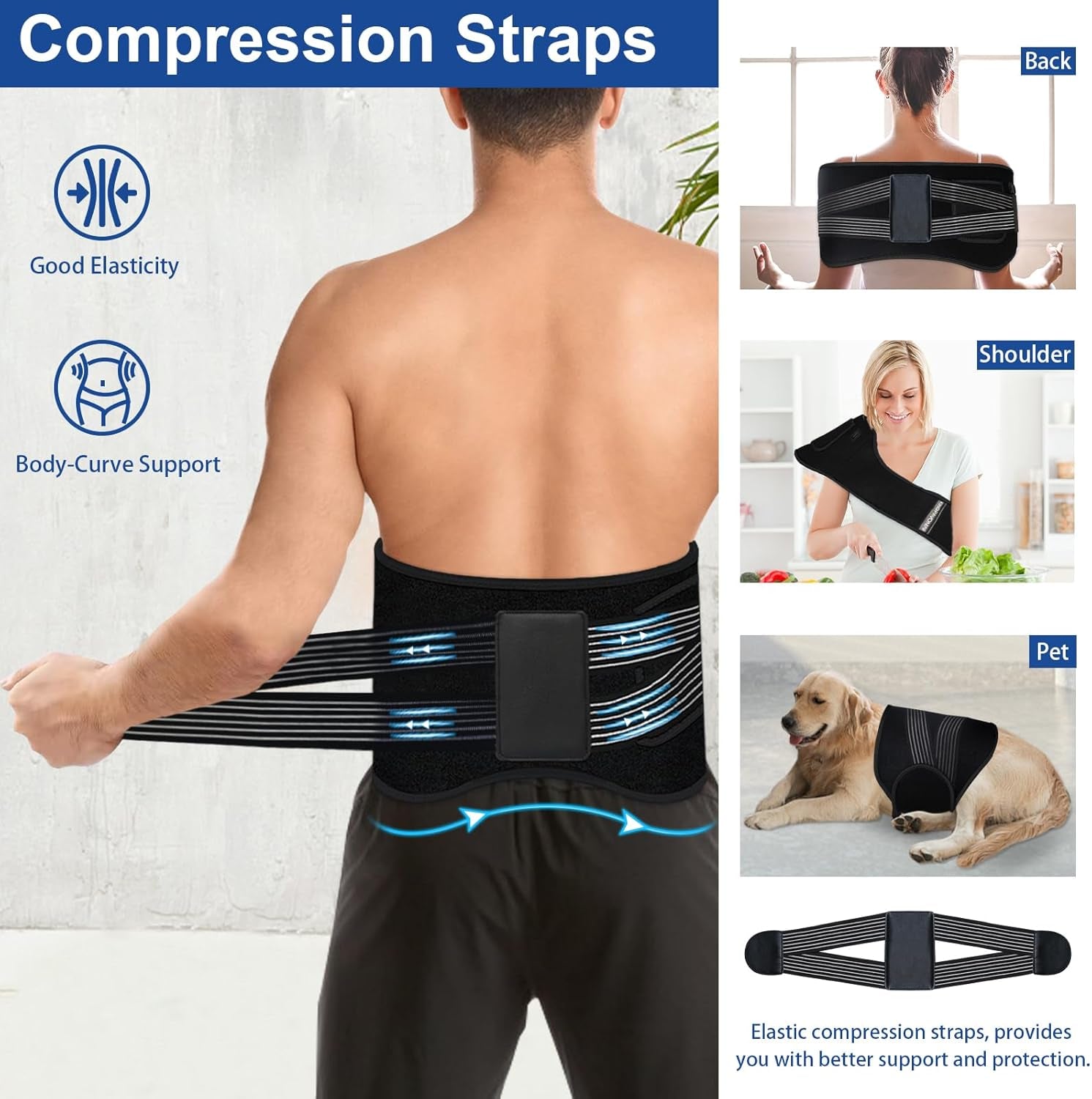 Red Light Therapy Belt, 140 Leds 630/660/850Nm Infrared Light Therapy with Compression Strap, Red Light Therapy for Body, Back, Shoulder & Waist Comfort and Relief