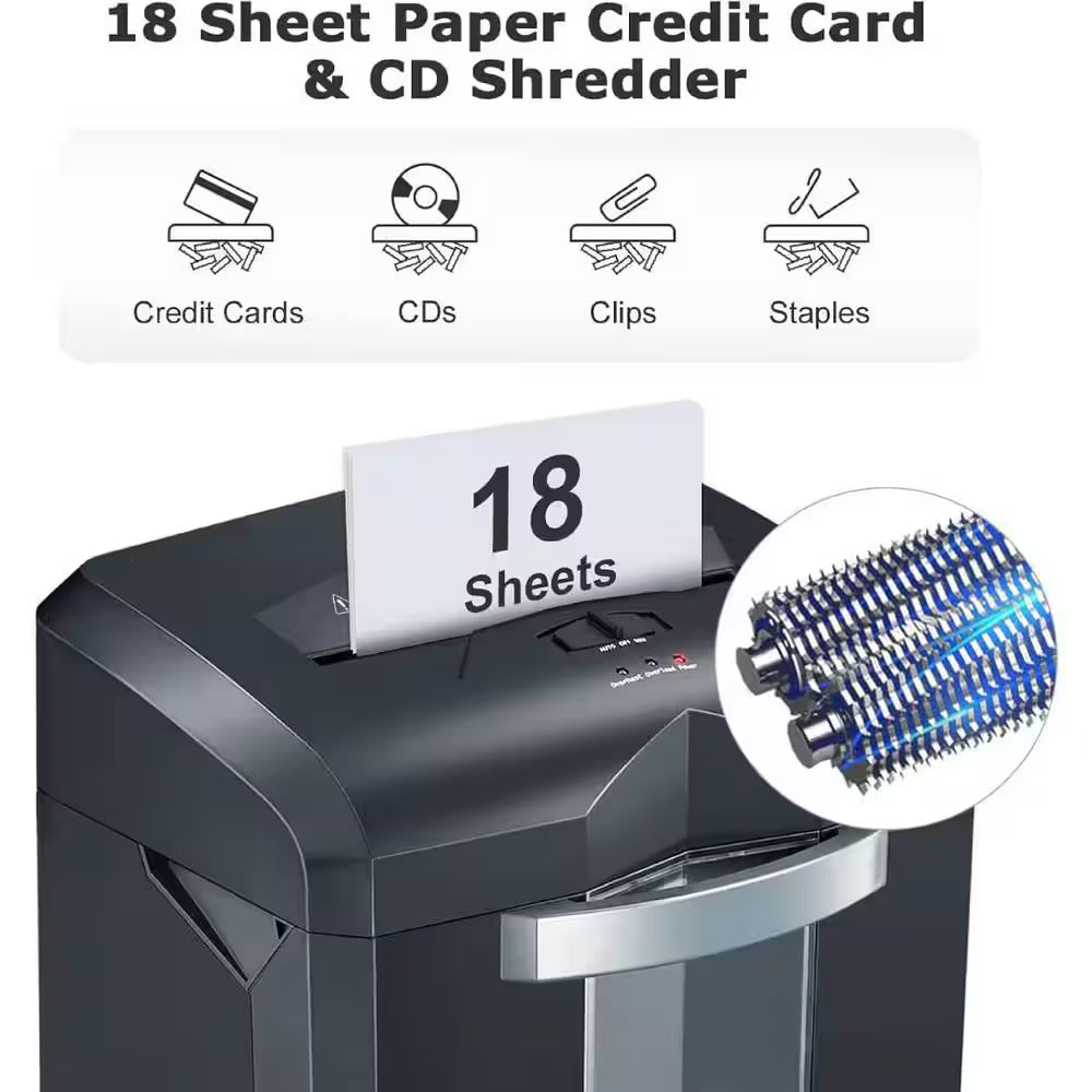 Office Paper Shredder, Cross-Cut Heavy-Duty Shredder for Home Office