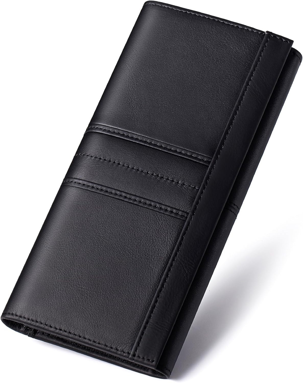 RFID Blocking Wallets for Women Leather Long Ladies Wallet Bifold Womens Wallet with Coin Pocket ID Window,Black