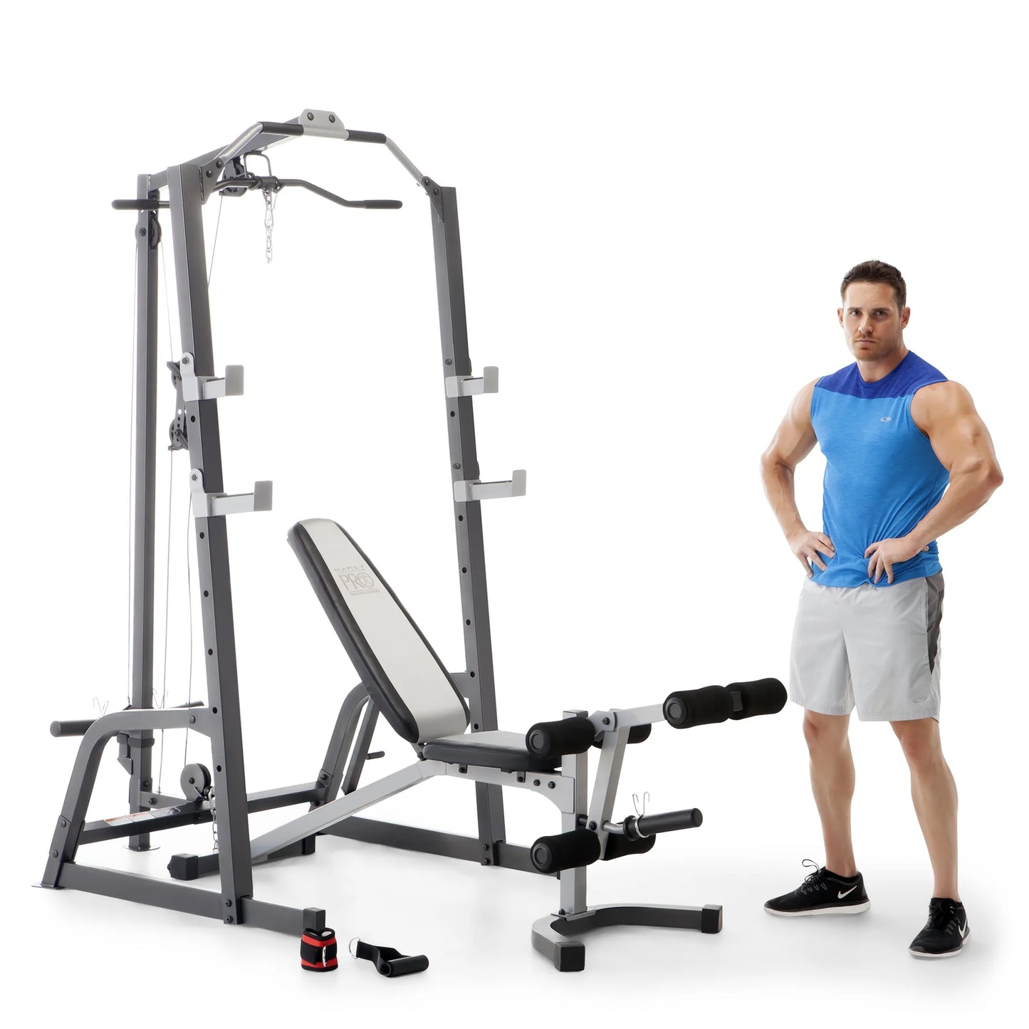Home Gym Fitness Deluxe Cage System Machine with Weight Lifting Bench