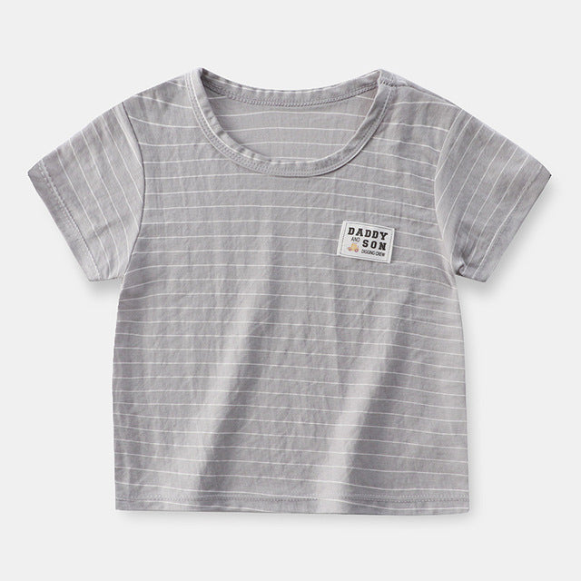 Boys and Girls Stripe Short Sleeve T-shirt Kids Clothing
