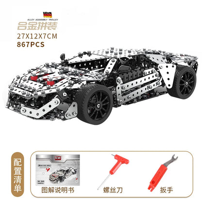 3D Metal Building Block Fighter Aircraft Model Assembly Jigsaw Toy Children Alloy RC Engineering Vehicle Gift Adult Assembly