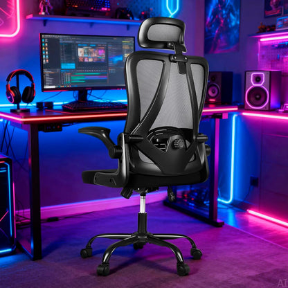 Office Chair, Gaming Chair Desk Chair Comfy Computer Chair Ergonomic Office Chair Mesh Office Chair with Rolling for Gaming Home and Office (3.2 Adjustable)
