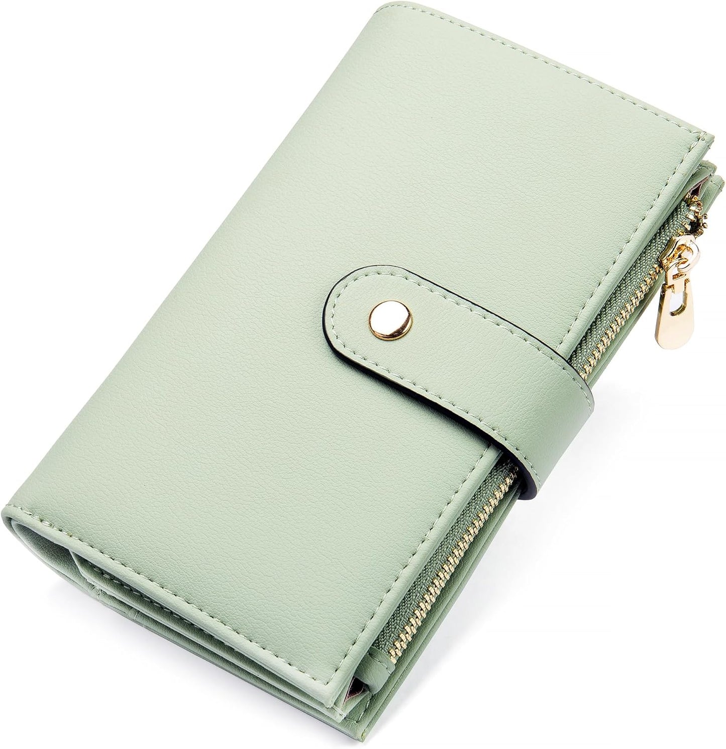 Wallets for Women RFID Blocking Leather Trifold Clutch Wallet Credit Card Holder Ladies Travel Wallet Purse with Pen Holder